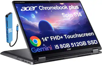 Acer Chromebook Plus Spin 514 2 in 1 FHD+ Touchscreen Laptop Intel Core i5 1334U 8GB RAM 512GB SSD Google AI IST HUB Gray CP514 - Best Buy