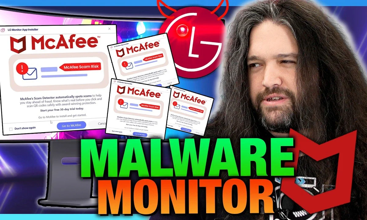 Plugging in an LG monitor is enough to push a McAfee ad on you - Korben