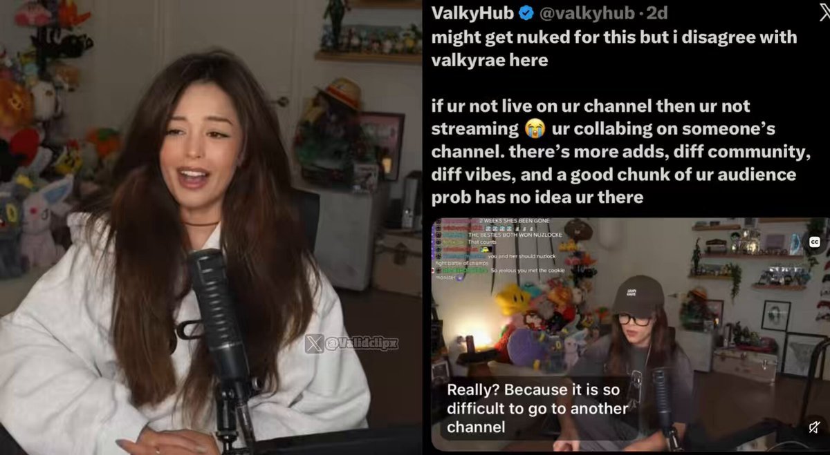 Valkyrae reveals she has BLOCKED her parasocial fan page Valkyhub, who keeps making tweets about how she doesn't care about her community because she doesn't stream every day, & that collabing on