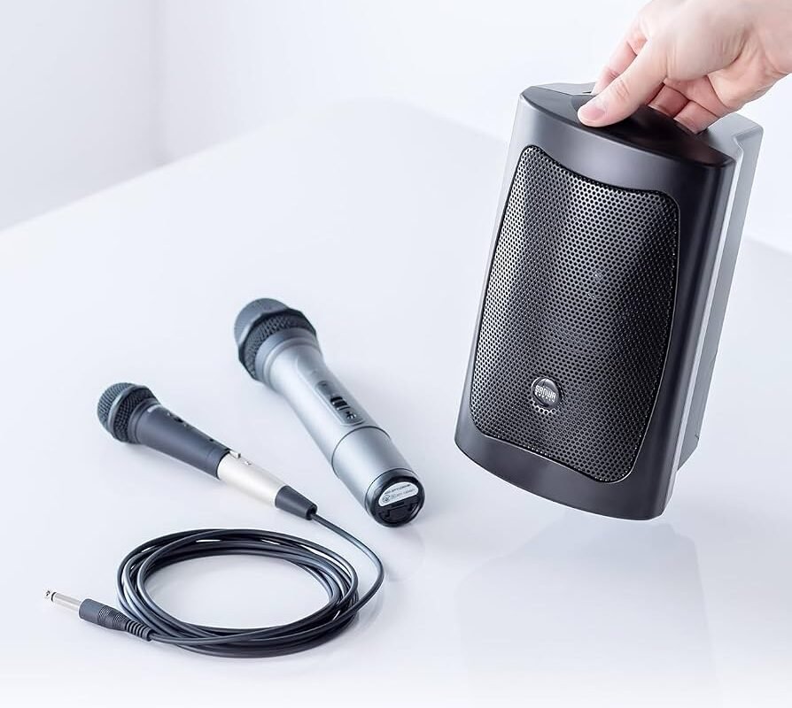 Amazon.co.jp: Sanwa Direct Microphone Speaker Set 【Dry Battery/AC Power Supply】 Wired Microphone 1pc, Wireless Microphone 1pc, High Output 16W, ...