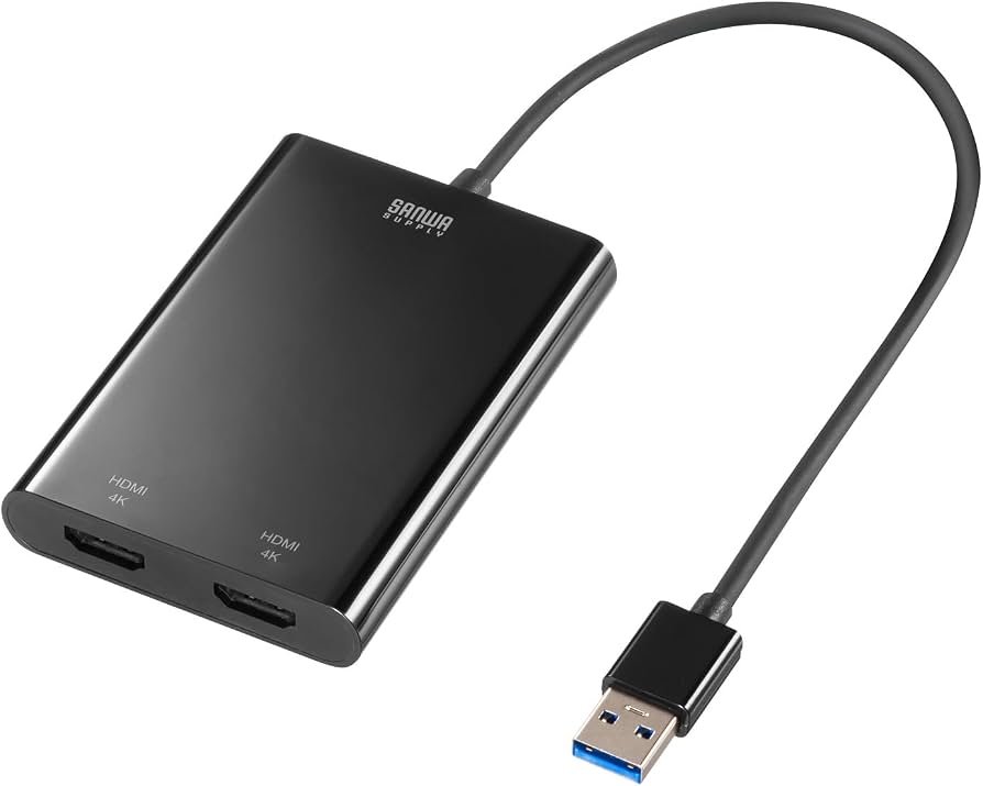 Sanwa Supply USB-C VU3HD6 USB to HDMI Display Adapter (4K x 2 Screen Output) : Amazon.sg: Electronics
