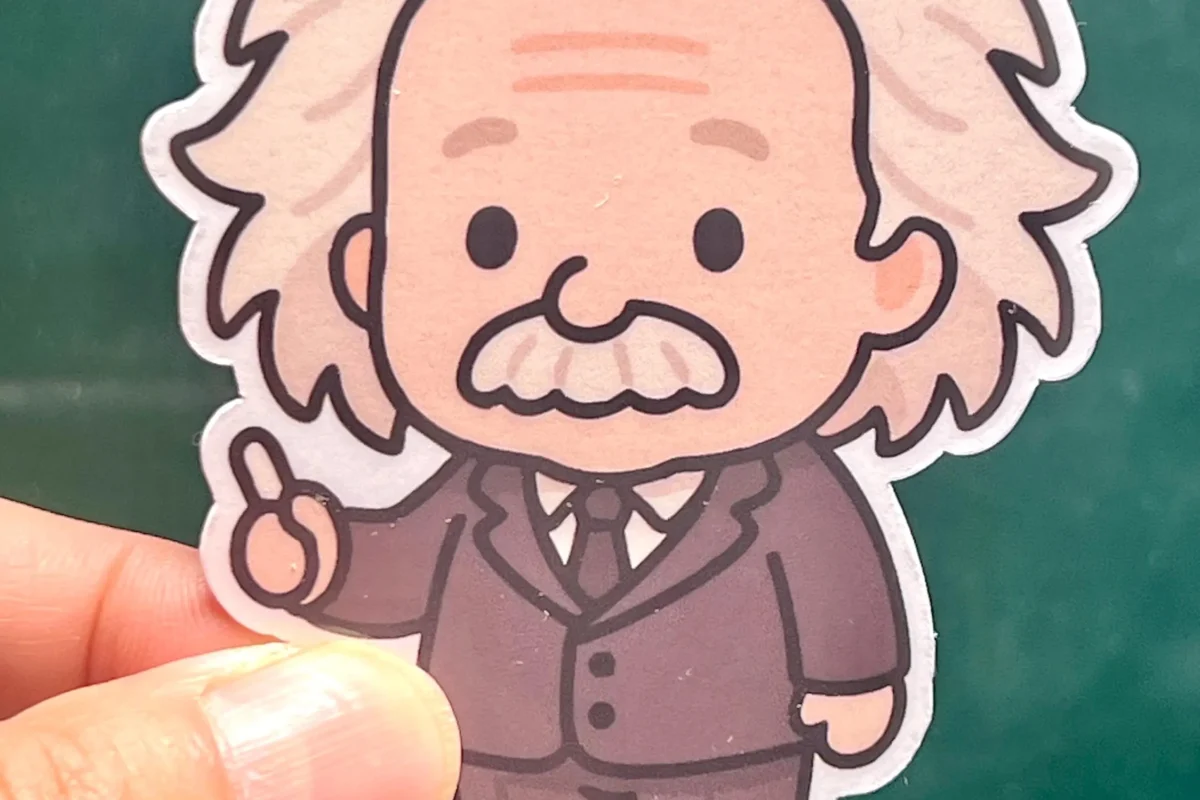Albert Einstein Waterproof Vinyl Sticker UV Car Decal and Physics Teacher Gifts