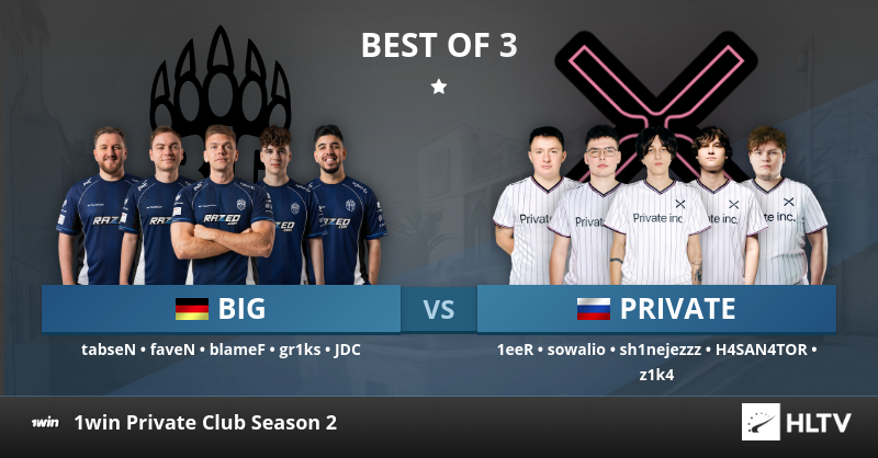 BIG vs. PRIVATE at 1win Private Club Season 2 | HLTV.org