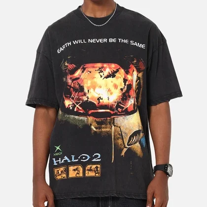 73Studio X Halo Halo 2 Masterchief Vintage T-Shirt Off Black | Culture Kings US