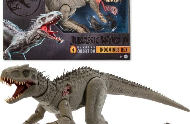 Amazon.com: Mattel Jurassic World Hammond Collection Indominus Rex Dinosaur Figure | Deluxe Articulated Large Size Action Figure, Swappable Claws & Tracking Implant