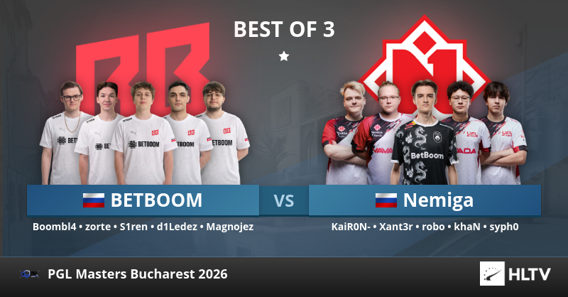 BETBOOM vs. Nemiga at PGL Masters Bucharest 2026 | HLTV.org