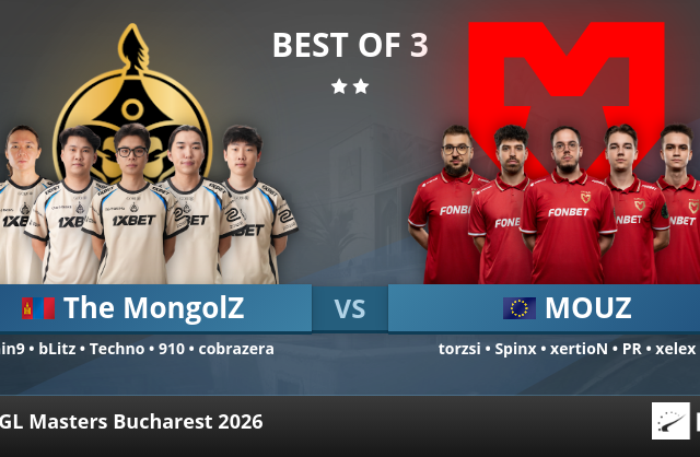 The MongolZ vs. MOUZ at PGL Masters Bucharest 2026 | HLTV.org